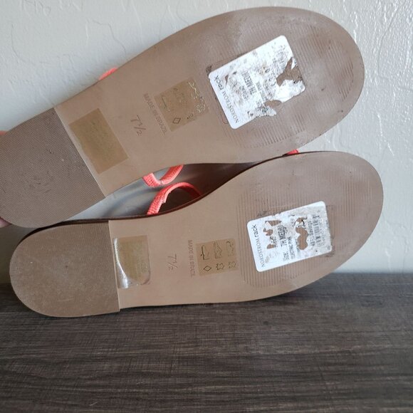 Madewell Bare Leather Slide Sandals Electric Pink Size Women's 7.5 Neon Slip-On - Picture 9 of 10